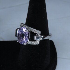 Sterling Silver Ring with Purple Color Stone